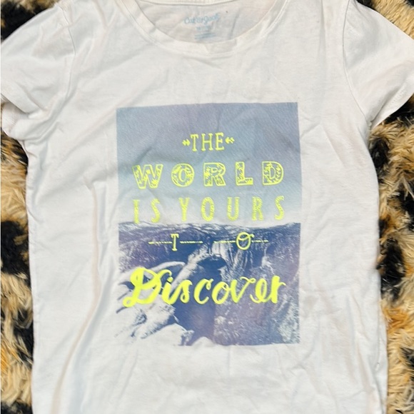 Girls cat and Jack the world is yours to discover t-shirt size 7/8 - Picture 1 of 2